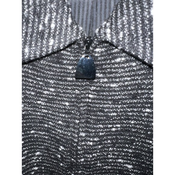 Florine Wachter Blazer Womens Sz 14 USA Black Cropped Zip Up Wool Tweed Career - Picture 3 of 7